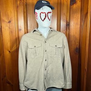BWA Beige Minimalist Fleece Shirt Jacket Oversized Casual Utility Shacket